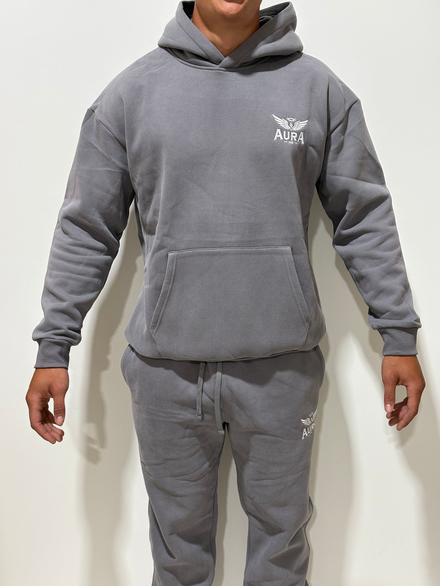 AURA Essential Bundle – Hoodie & Joggers Storm Grey Edition