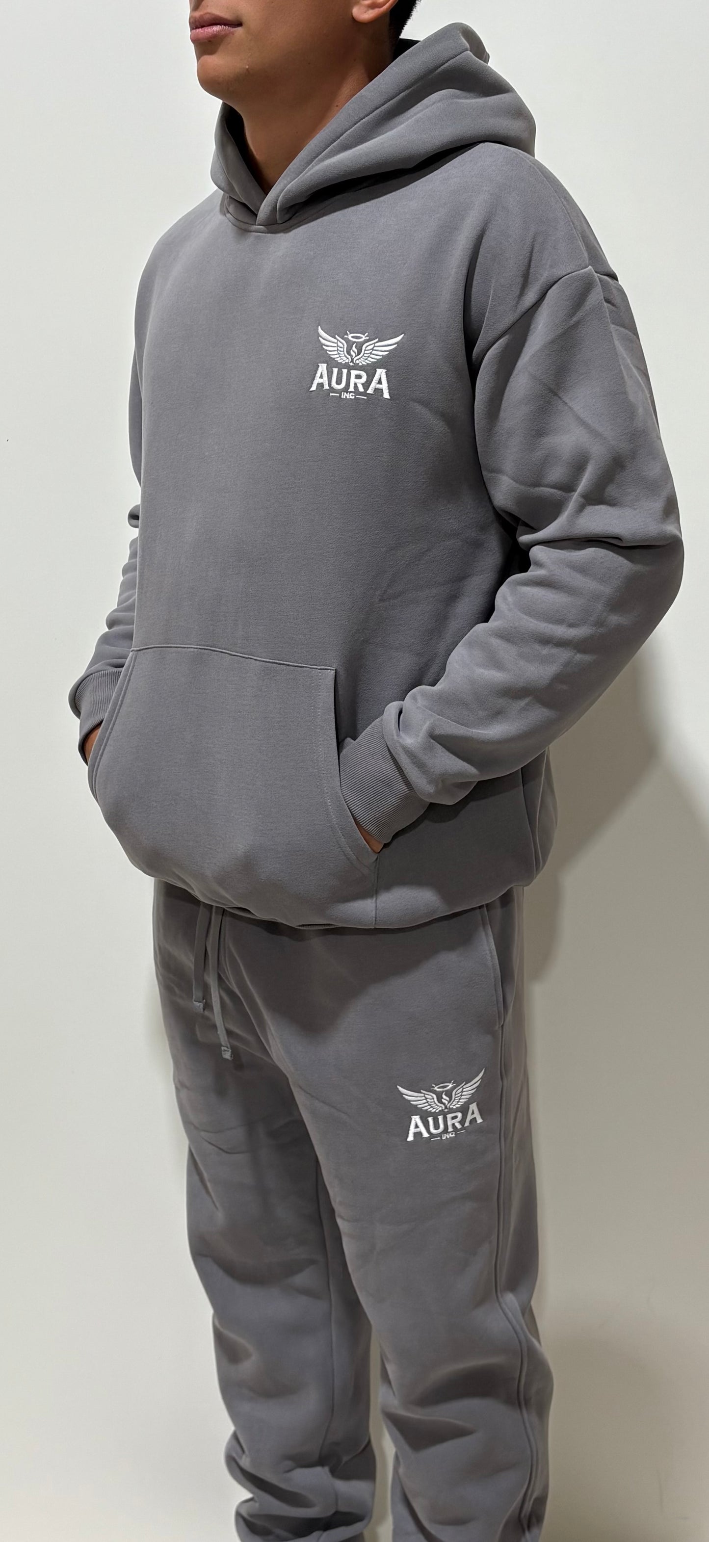 AURA Elevated Essentials Hoodie – Storm Grey