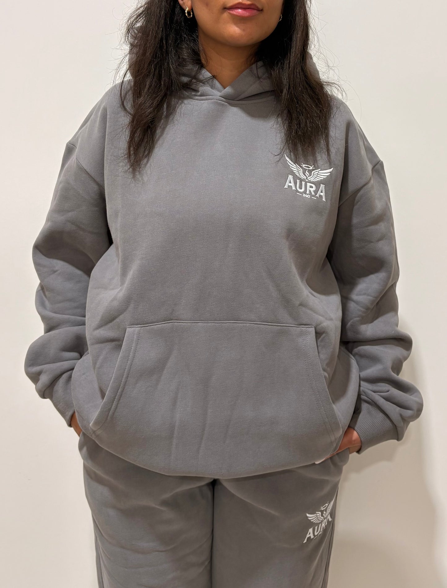 AURA Elevated Essentials Hoodie – Storm Grey